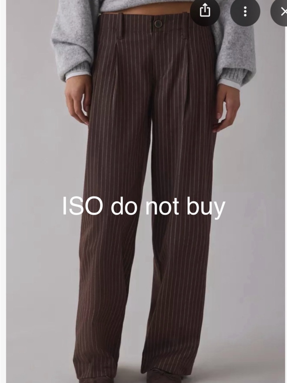 Urban Outfitters Brown Pinstripe Wide-Leg Trousers